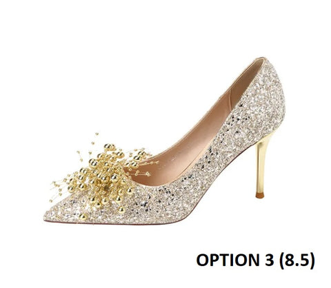 New Sexy fashion Pumps Sequined Pointed Toe Slip-On String High Heel CODE: KAR2707