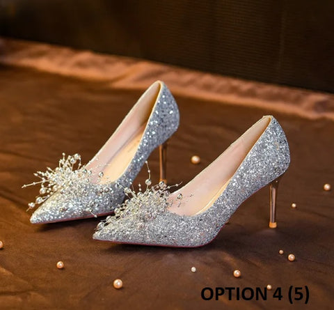 New Sexy fashion Pumps Sequined Pointed Toe Slip-On String High Heel CODE: KAR2707