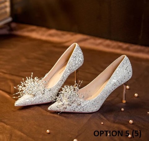 New Sexy fashion Pumps Sequined Pointed Toe Slip-On String High Heel CODE: KAR2707