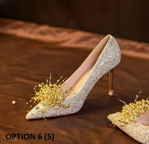 New Sexy fashion Pumps Sequined Pointed Toe Slip-On String High Heel CODE: KAR2707