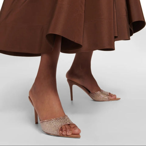 New Summer Rhinestone Pointed Toe Open Toe Slip-on High heel CODE: KAR2708