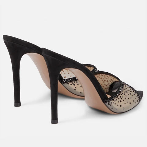 New Summer Rhinestone Pointed Toe Open Toe Slip-on High heel CODE: KAR2708
