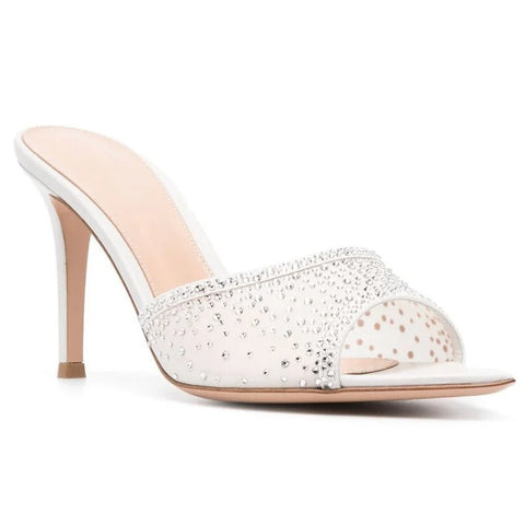 New Summer Rhinestone Pointed Toe Open Toe Slip-on High heel CODE: KAR2708