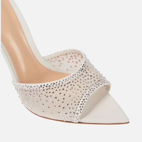 New Summer Rhinestone Pointed Toe Open Toe Slip-on High heel CODE: KAR2708