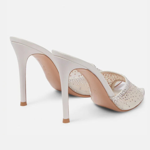 New Summer Rhinestone Pointed Toe Open Toe Slip-on High heel CODE: KAR2708