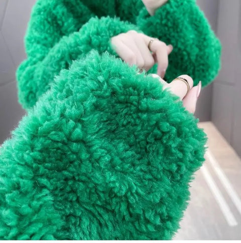 New winter plush and thick standing collar zippered fleece jacket CODE: KAR2709