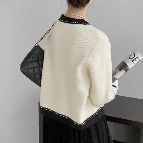 New Elegant V Neck Cardigan Long Sleeve Top CODE: KAR2711