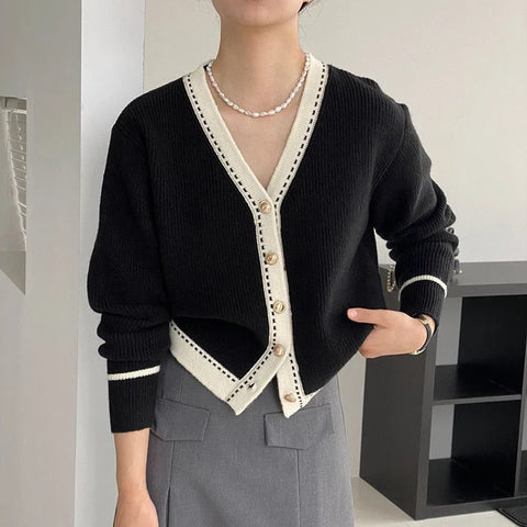 New Elegant V Neck Cardigan Long Sleeve Top CODE: KAR2711