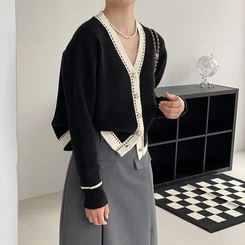 New Elegant V Neck Cardigan Long Sleeve Top CODE: KAR2711