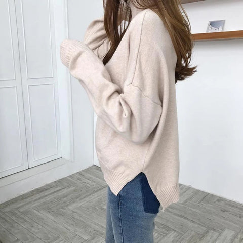 New Casual ff shoulder turtleneck vest + long sleeve Deep V Jumper two pieces set CODE: KAR2712