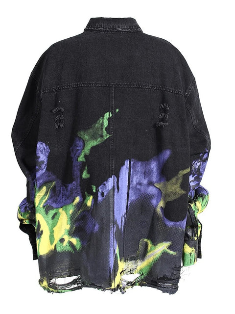 New Fashion Autumn Lapel Single Braested Printed Long Sleeve Shirt CODE: KAR2713