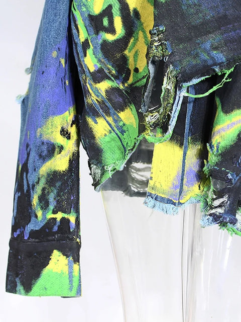 New Fashion Autumn Lapel Single Braested Printed Long Sleeve Shirt CODE: KAR2713