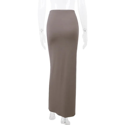 New Fashion Elegant  Floral Applique Trim Split Maxi Skirt CODE: KAR2718