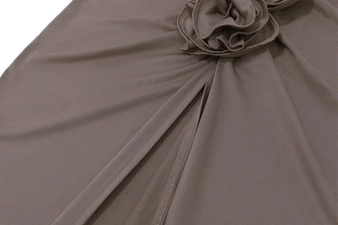 New Fashion Elegant  Floral Applique Trim Split Maxi Skirt CODE: KAR2718