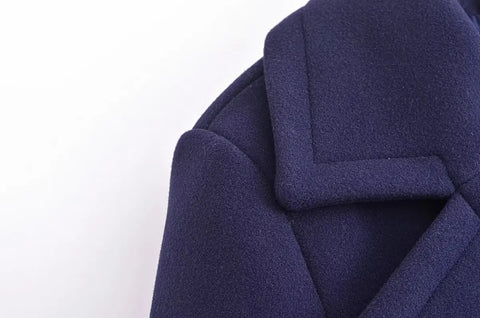 New  Fashion Double Breasted Long Sleeve Woolen Jacket CODE: KAR2719