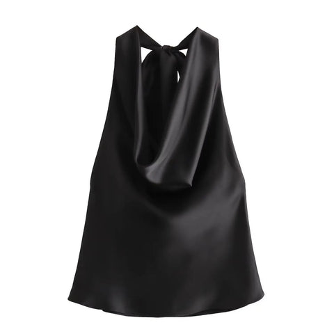 New Sexy Off Shoulder Halter Neck Satin Top CODE: KAR2720