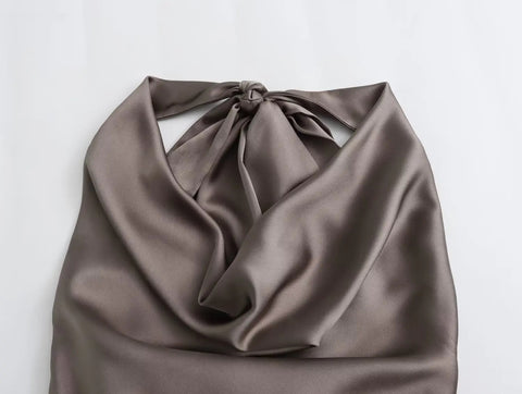 New Sexy Off Shoulder Halter Neck Satin Top CODE: KAR2720
