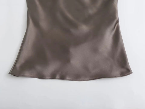 New Sexy Off Shoulder Halter Neck Satin Top CODE: KAR2720