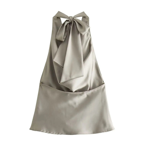 New Sexy Off Shoulder Halter Neck Satin Top CODE: KAR2720