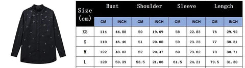 New Rhinestone Button up Long Sleeve Asymmetric Shirt CODE: KAR2725