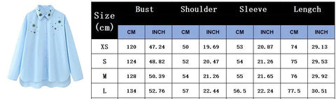 New Rhinestone Button up Long Sleeve Asymmetric Shirt CODE: KAR2725