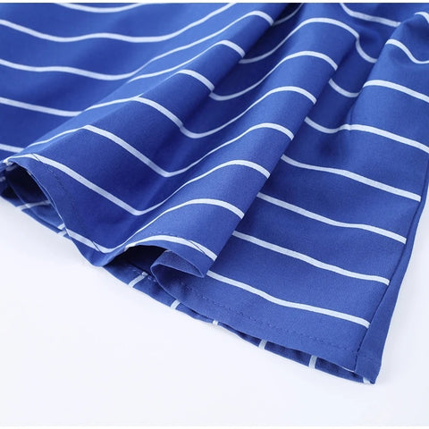 New Autumn Sexy Striped Print Chic Off Shoulder Backless Tube Top Wide Pant 2-piece Set CODE: KAR2728