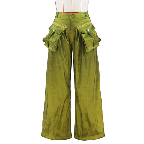 New Style detachable pocket Zipper Fly Loose Wide Leg Cargo Pant CODE: KAR2729