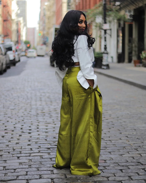 New Style detachable pocket Zipper Fly Loose Wide Leg Cargo Pant CODE: KAR2729