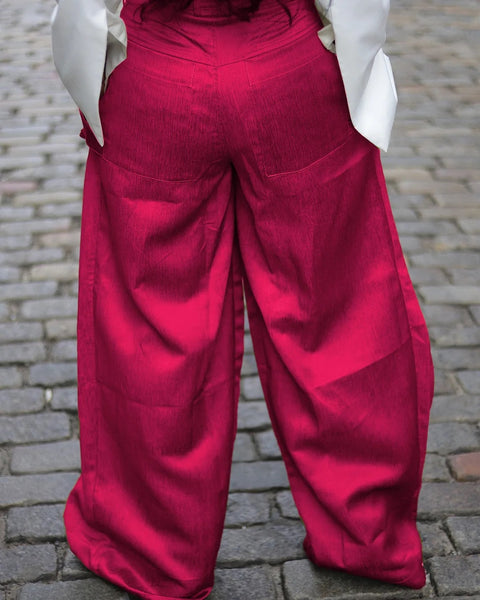 New Style detachable pocket Zipper Fly Loose Wide Leg Cargo Pant CODE: KAR2729