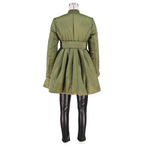 New Winter  Sexy A-Line Pleated V-Neck Full Sleeve with Belt Short Dress CODE: KAR2730