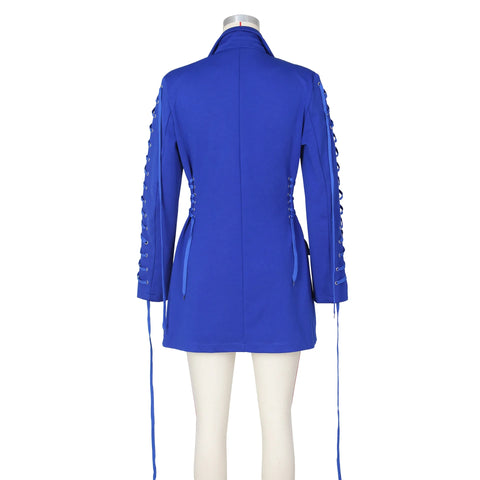 New Fashion Casual Bandage Full Sleeve Single Breasted Blazer CODE: KAR2731