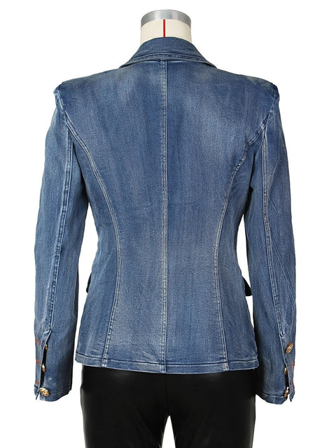 New Fashion Casual Notched Collar Long Sleeve Double Breasted Jacket CODE: KAR2732