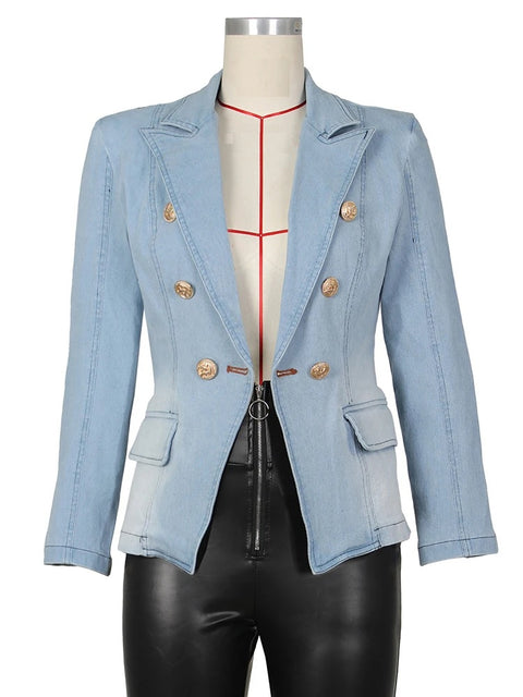New Fashion Casual Notched Collar Long Sleeve Double Breasted Jacket CODE: KAR2732