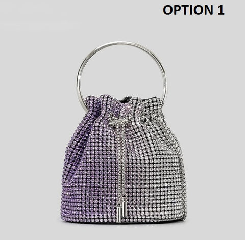 Designer Rhinestone Diamond Tassel Bucket Bag CODE: READY1121