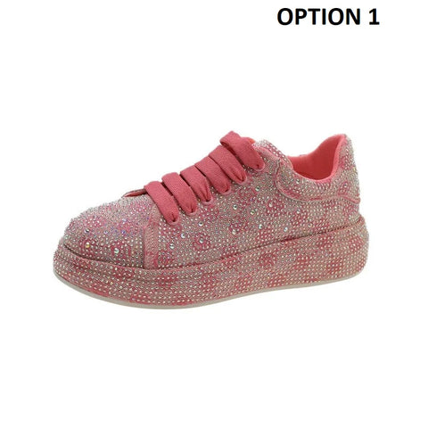 New Autumn Rhinestone Casual Platform Glitter Design Slip On Shoe CODE: KAR2737