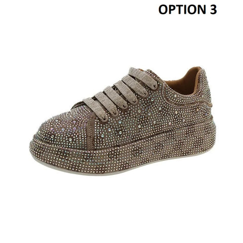 New Autumn Rhinestone Casual Platform Glitter Design Slip On Shoe CODE: KAR2737