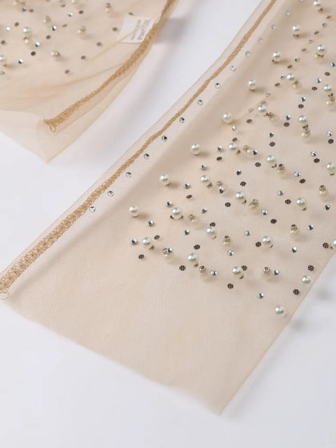 New Summer Sexy Rhinestones See Through O-Neck Long Sleeve Top CODE: KAR2740