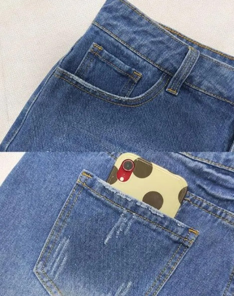 New Fashion Casual Floral Print Patchwork Ripped Short CODE: KAR2747