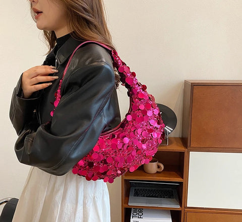 New Fashion Shiny Party Small Sequin Underarm Bag CODE: KAR2765