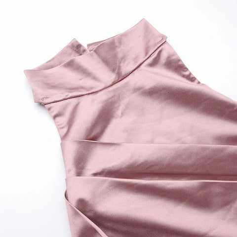 Sexy Sleeveless Long Halter Fall Backless High Split Bodycon Maxi Dress CODE: KAR2767