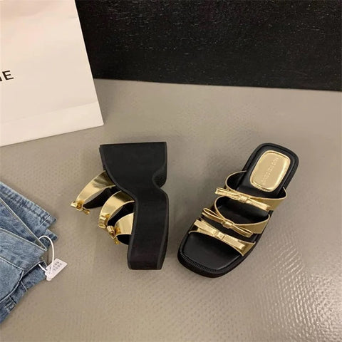 New super high heel muffin thick bottom wedges bow platform sandals CODE: KAR2771