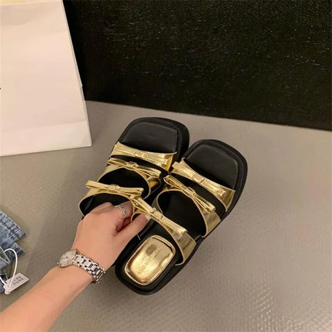 New super high heel muffin thick bottom wedges bow platform sandals CODE: KAR2771