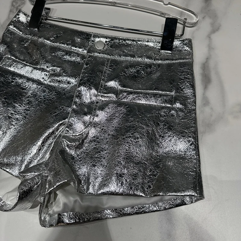 New Trend Shiny Plaid High Waist Loose Wide Leg Hot Party Short CODE: KAR2776