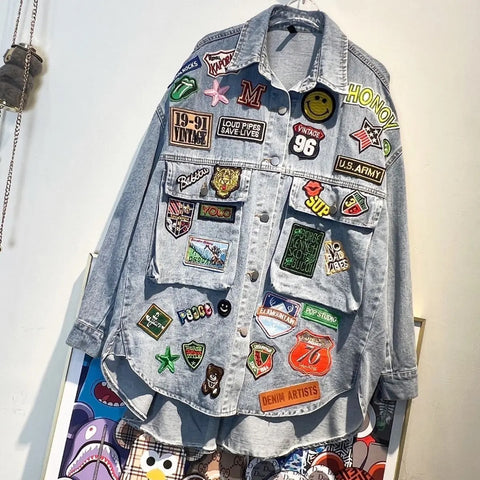 New Autumn Fashion Letter Label Loose Shirt CODE: KAR2777