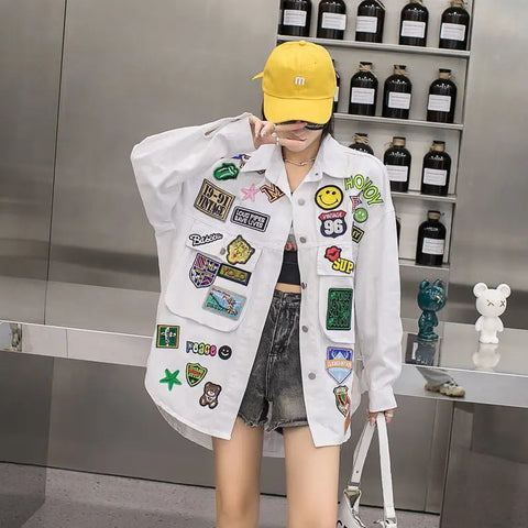 New Autumn Fashion Letter Label Loose Shirt CODE: KAR2777