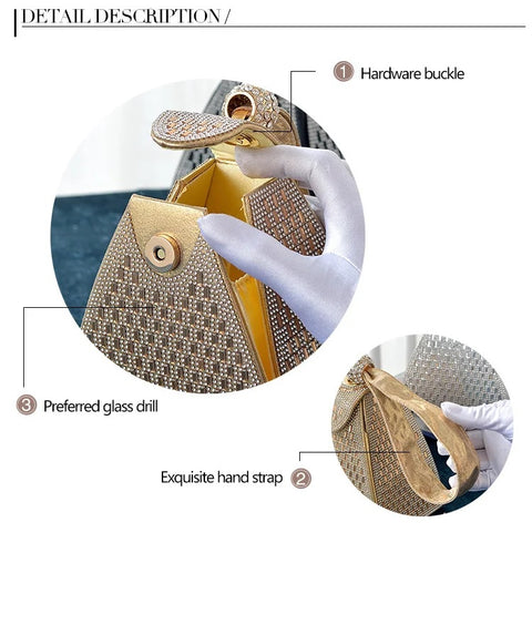 Luxury Designer Fashion Triangle Party Clutch Bag CODE: KAR2782