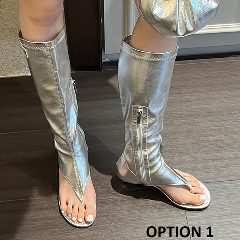 New Fashion Zippers Pumps Peep Toe Knee High Heel Boot CODE: KAR2789