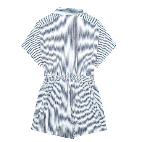 New fashion with pockets shirt-style short sleeve elastic waist jumpsuit CODE: KAR2791
