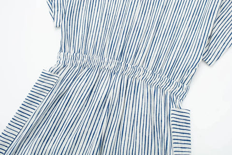 New fashion with pockets shirt-style short sleeve elastic waist jumpsuit CODE: KAR2791
