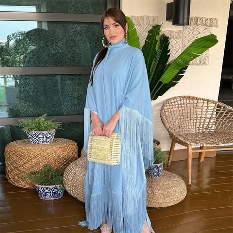 New Batwing Sleeve Tassel Kaftan Party Dress CODE: KAR2792